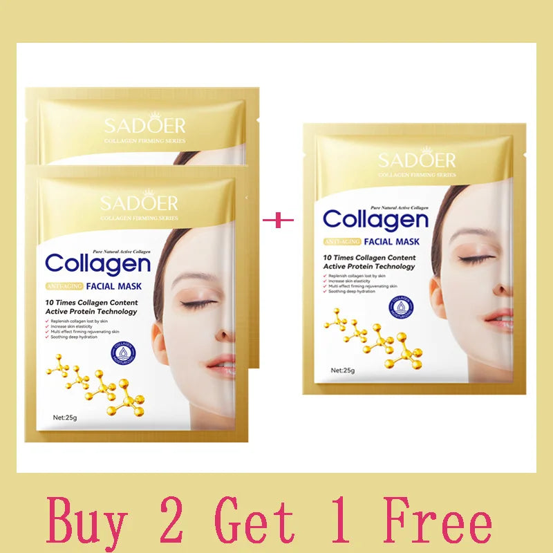 RUVIAA BEAUTY 10PCS Collagen Anti-Wrinkle Facial Mask – Anti-Aging, Firming & Brightening Skincare