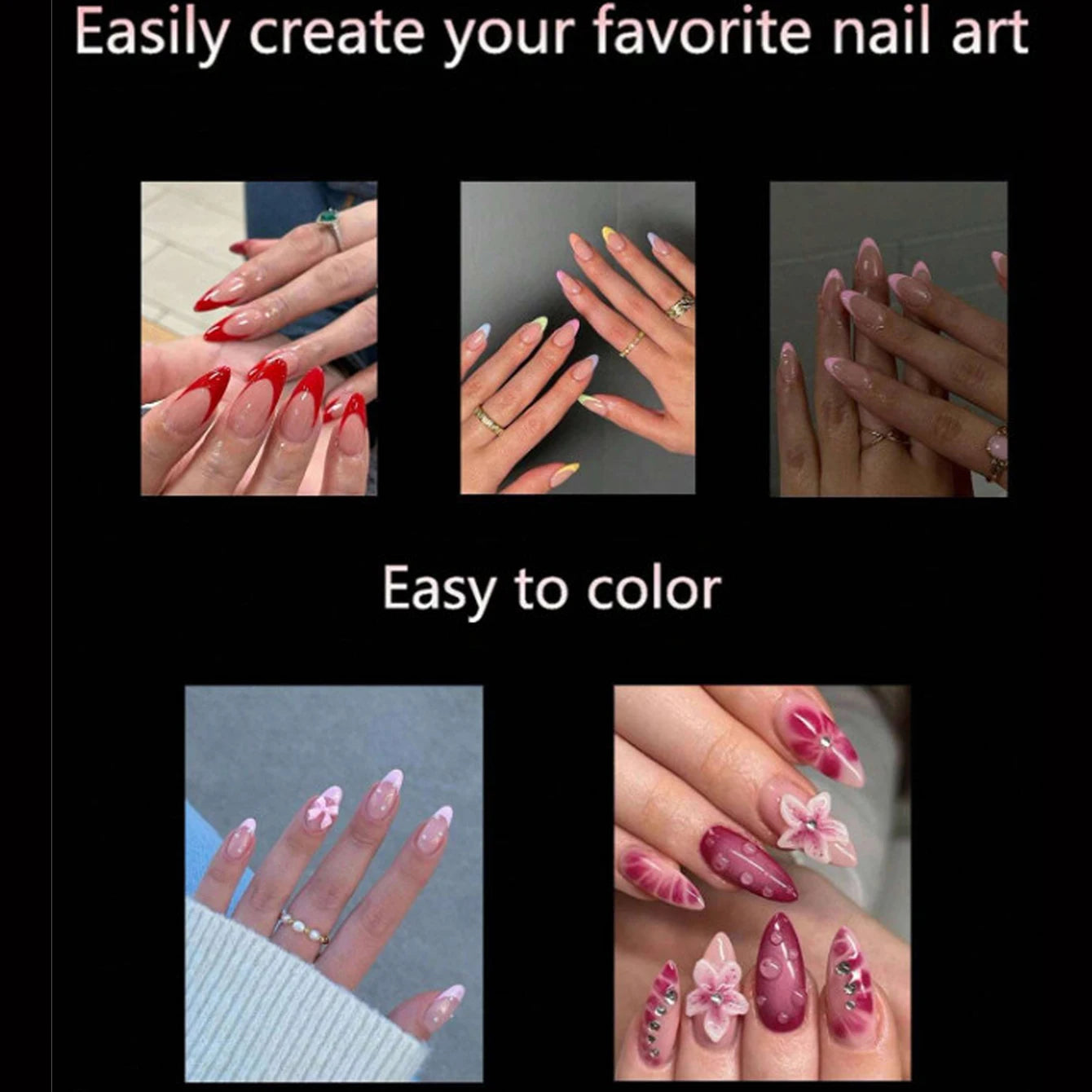 RUVIAA BEAUTY XXS Almond Gel Nail Tips Half Matte Full Cover 240pcs