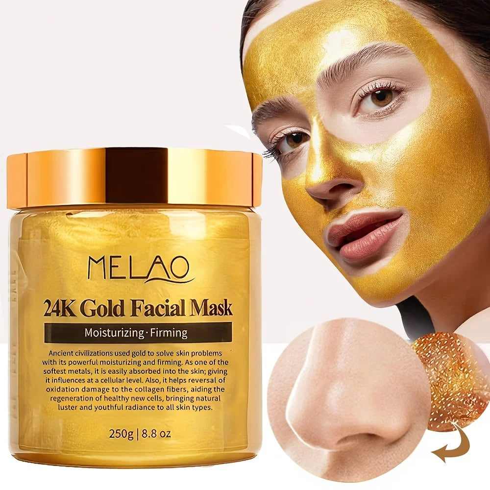 RUVIAA BEAUTY 24K Gold Face Mask – Collagen Moisturizing & Rejuvenating Facial Skin Care
