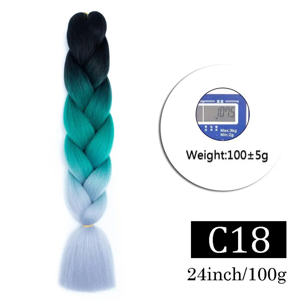 Synthetic Jumbo Braiding Hair Extensions for Kids Colored braiding Hair High Temperature Fiber Crochet Hair for Women Girls Box