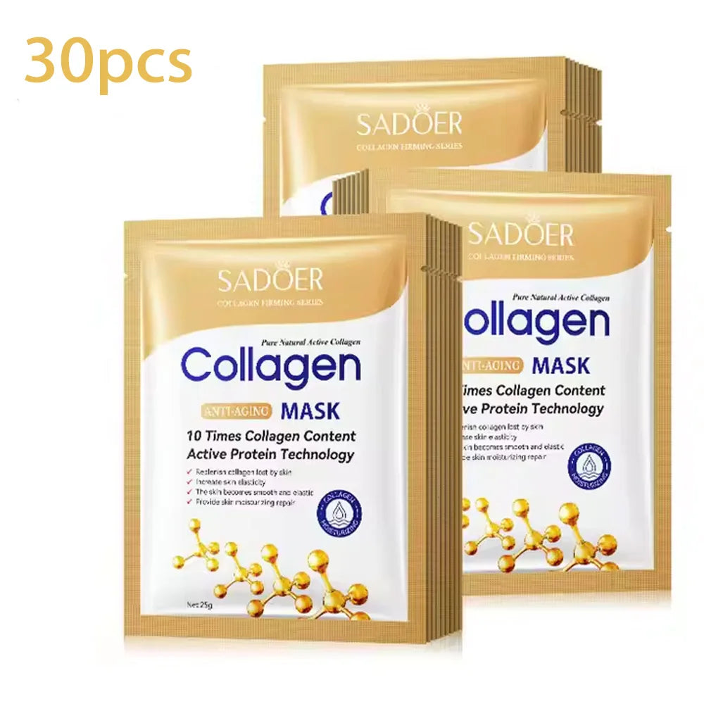 RUVIAA BEAUTY SADOER Collagen Face Mask – 5/10/20/30pcs Firming, Moisturizing & Brightening Facial Sheet Masks
