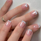 RUVIAA BEAUTY 24PCS Press-On Nails – Short Square Heart French Tips