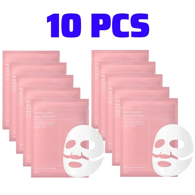 RUVIAA BEAUTY Bio Collagen Face Mask – 1/2/5/10PCS Hydrating, Firming & Brightening Skincare