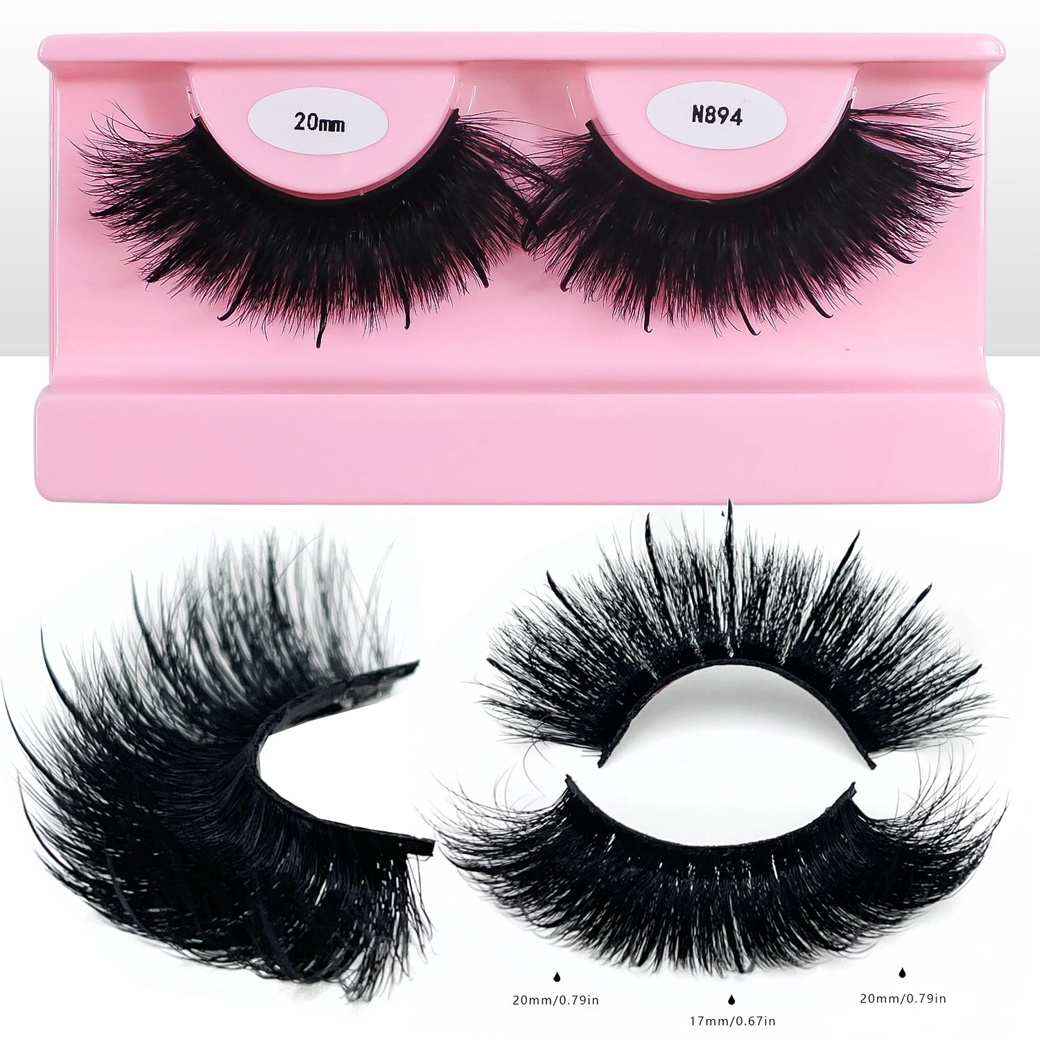 REDSIREN Faux Mink Lash Spikes Wispy Thick Natural Full Strip Lashes New Makeup Fluffy Mink Eyelashes