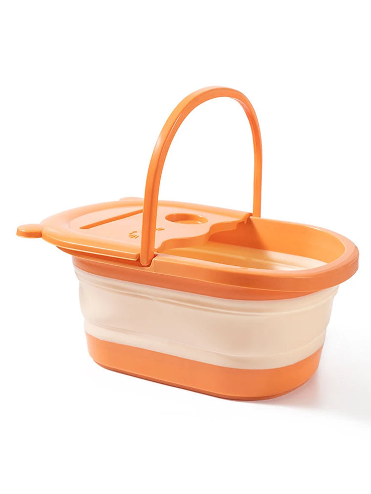 RUVIAA BEAUTY Foldable Foot Massage Basin | Deep Soaking Bath with Cover for Home & Dormitory