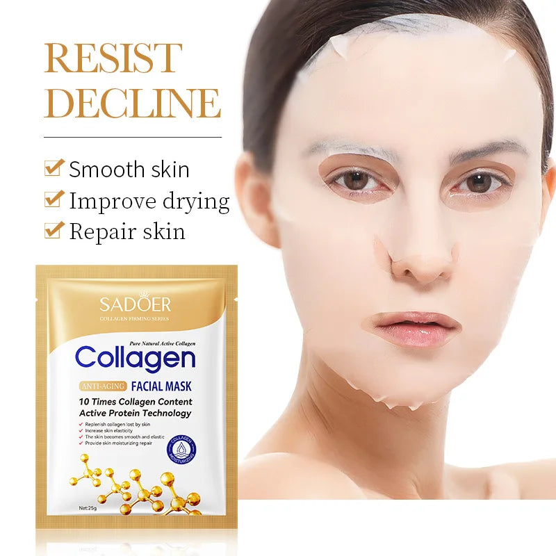 RUVIAA BEAUTY SADOER Collagen Face Mask – 5/10/20/30pcs Firming, Moisturizing & Brightening Facial Sheet Masks