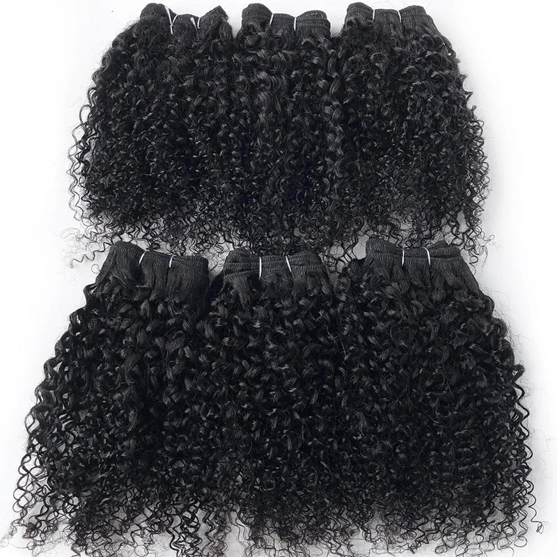 Curly 6 Bundles Deal Human Hair Bundles For Women Raw Indian Hair 100% Virgin Human Hair Weave Extension