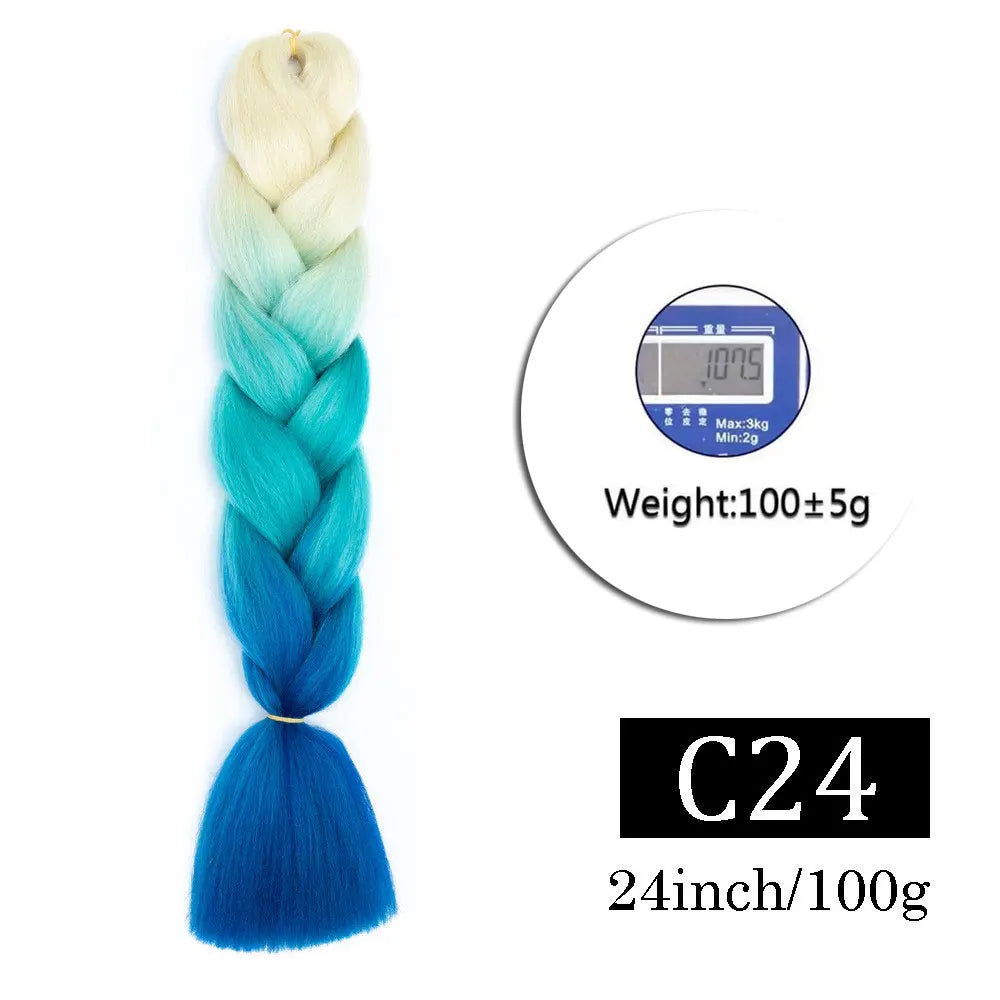 Synthetic Jumbo Braiding Hair Extensions for Kids Colored braiding Hair High Temperature Fiber Crochet Hair for Women Girls Box