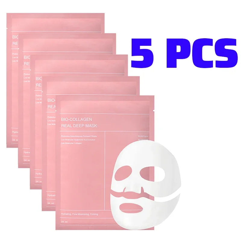 RUVIAA BEAUTY Bio Collagen Face Mask – 1/2/5/10PCS Hydrating, Firming & Brightening Skincare