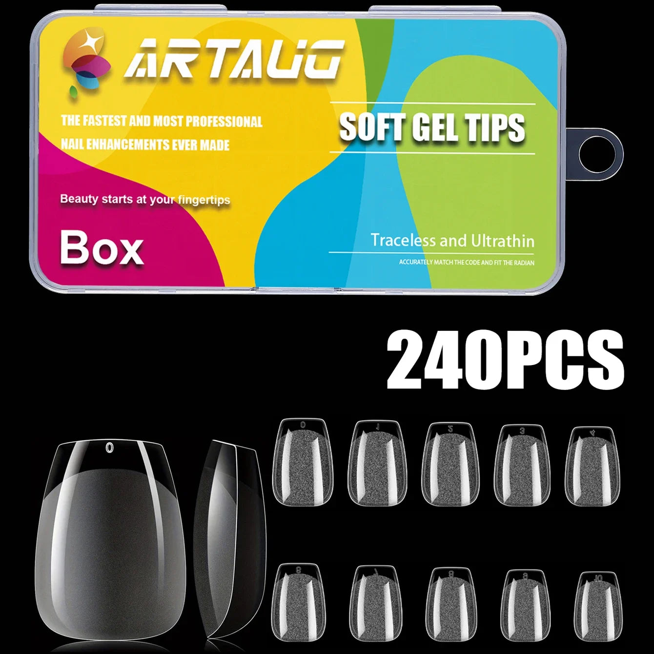 RUVIAA BEAUTY XXS Almond Soft Gel Nail Tips Half Matte Full Cover 240pcs