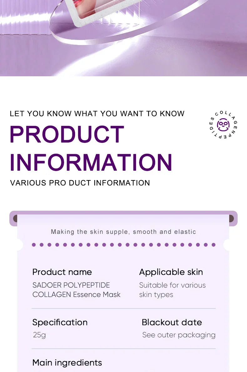 RUVIAA BEAUTY Collagen Anti-Wrinkle Facial Mask – Anti-Aging, Firming & Brightening Skincare