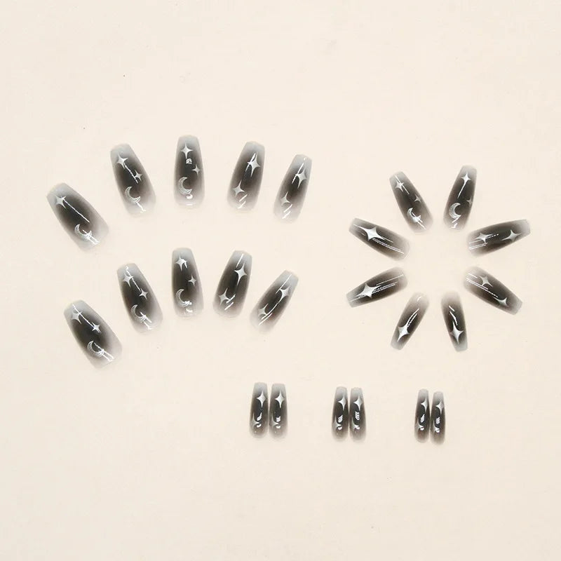 RUVIAA BEAUTY Long French Minimalist Moon Press-On Nails 24pcs