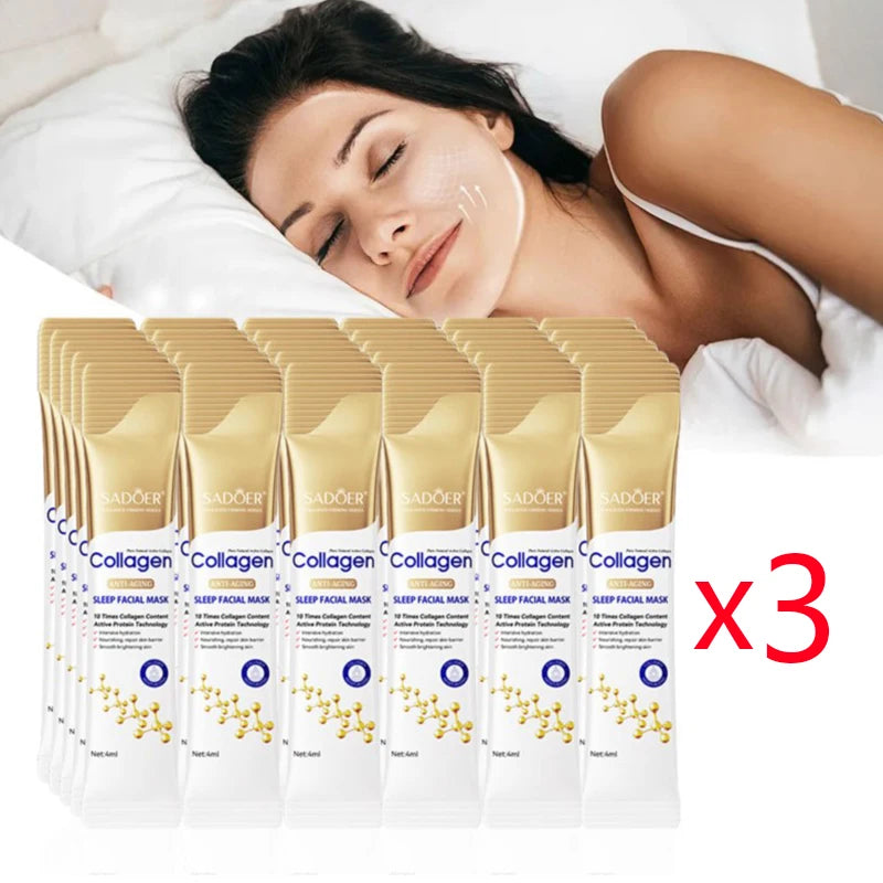 RUVIAA BEAUTY 30PCS Collagen Sleeping Facial Masks – Moisturizing, Brightening & Firming Skincare